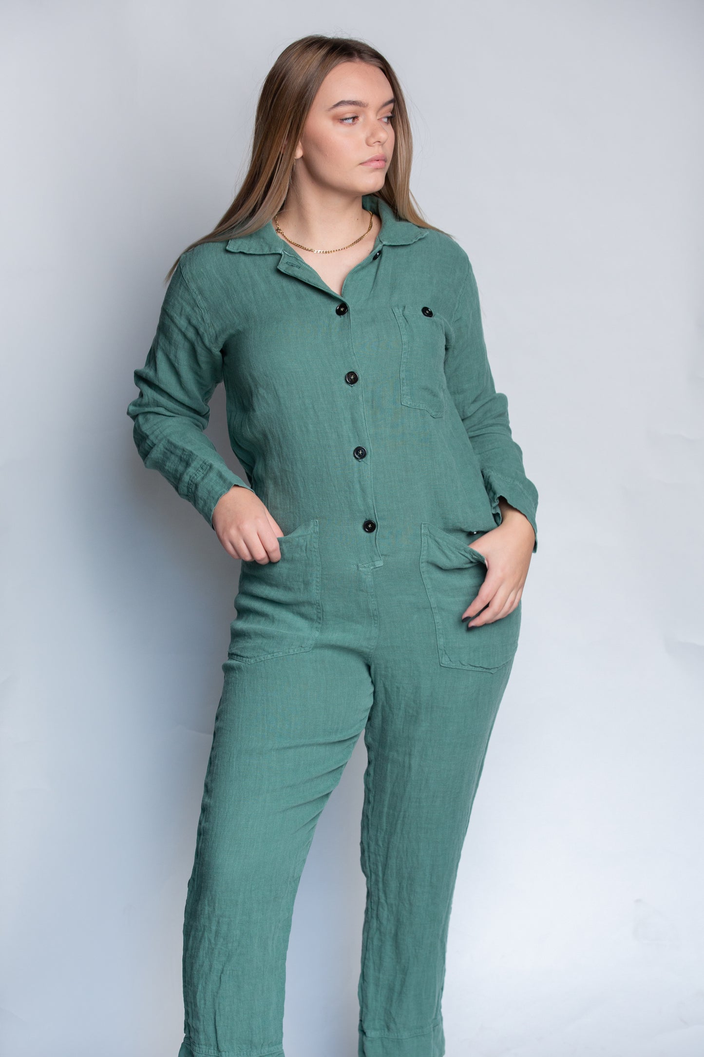 Linen Utility Jumpsuit
