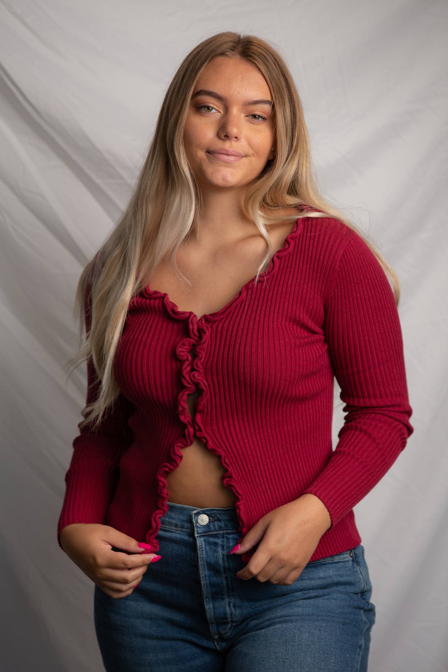 Charlie Ruffle Knit Top