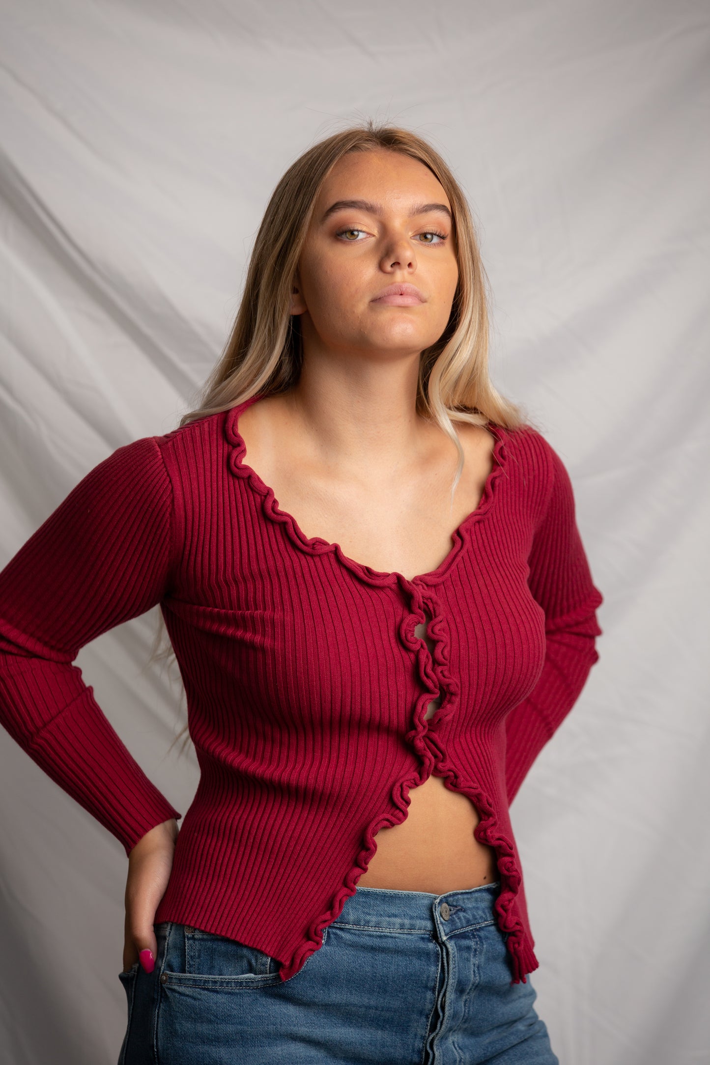 Charlie Ruffle Knit Top