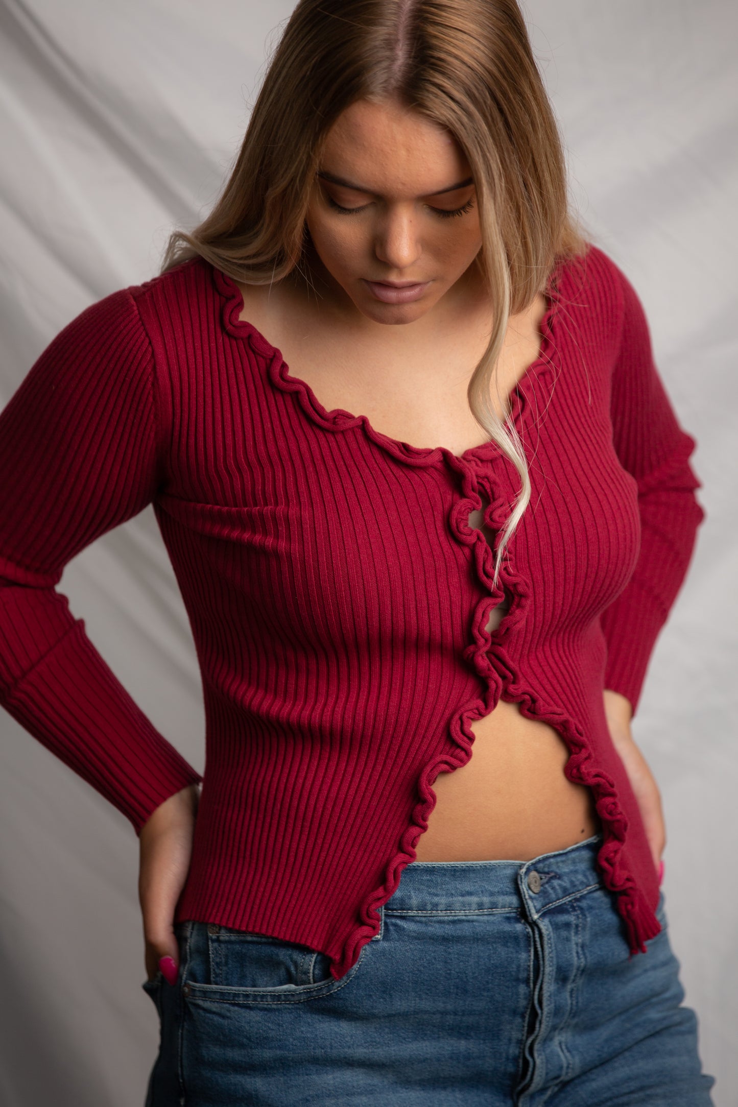 Charlie Ruffle Knit Top