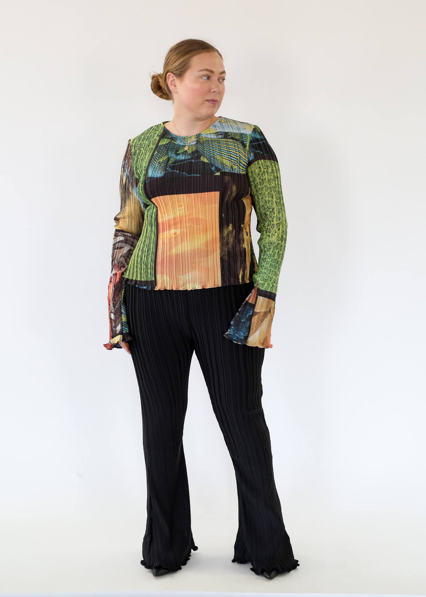Box Pleat Flare Pant
