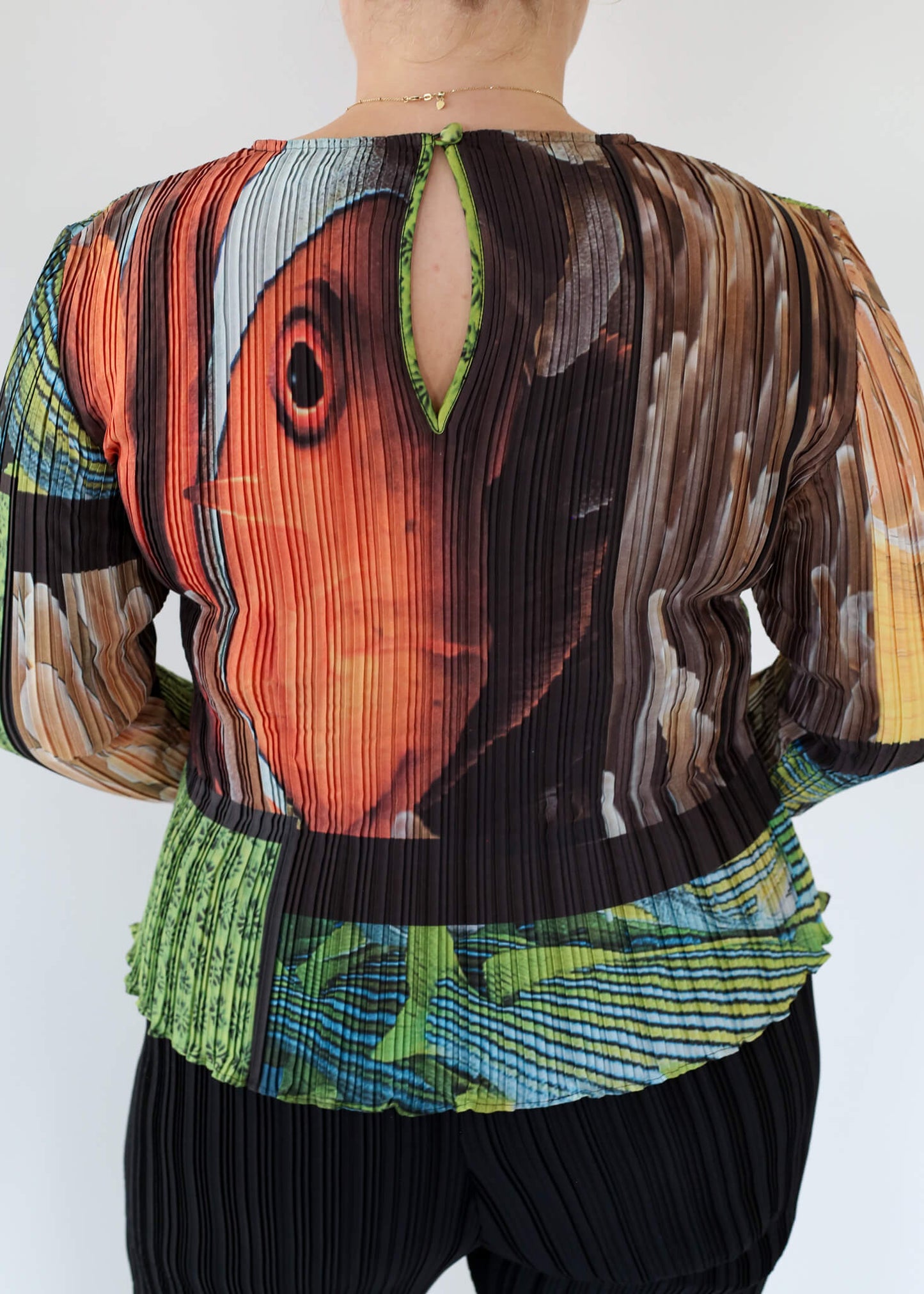 Box Pleat Long Sleeve Top