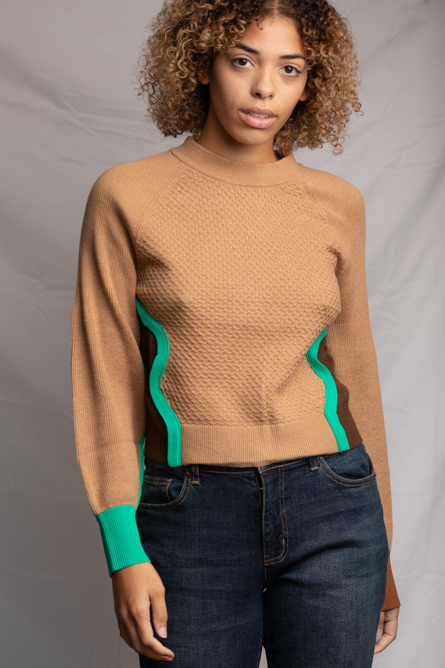 Emani Cashmere Wavy Sweater
