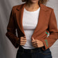 Isabella Cropped Brown Blazer