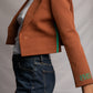 Isabella Cropped Brown Blazer