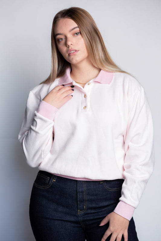 Vintage Fleece Polo Sweatshirt