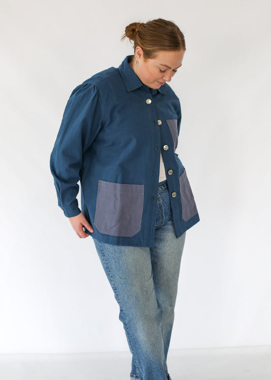 Puff Sleeve Chore Coat