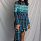 Evelyn Long Sleeve Wavy Dress