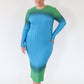 Box Pleat Crew Neck Midi