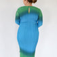 Box Pleat Crew Neck Midi